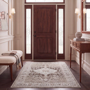 Safavieh Madison Solid Light Brown Polypropylene Runner Rug for Hallways and Corridors 5'-3" x 7'-6" MAD670T-5