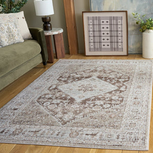 Safavieh Madison Solid Light Brown Polypropylene Runner Rug for Hallways and Corridors 6'-7" x 9'-2" MAD670T-6