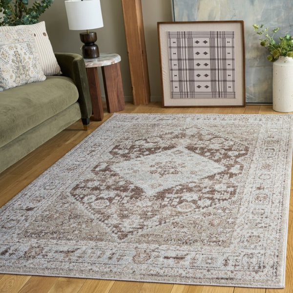Safavieh Madison Solid Light Brown Polypropylene Runner Rug for Hallways and Corridors 6'-7" x 9'-2" MAD670T-6