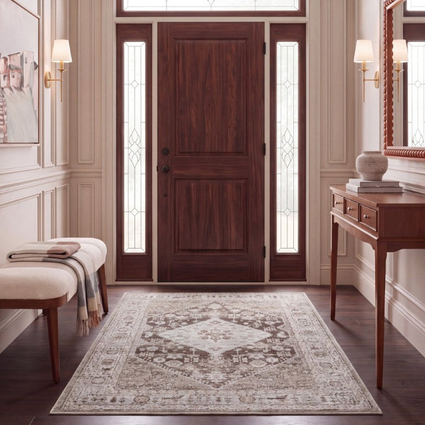 Safavieh Madison Solid Light Brown Polypropylene Runner Rug for Hallways and Corridors 6'-7" x 9'-2" MAD670T-6
