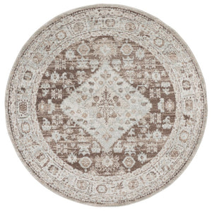 Safavieh Madison Solid Light Brown Polypropylene Runner Rug for Hallways and Corridors 6'-7" x 6'-7" Round MAD670T-7R