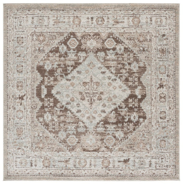 Safavieh Madison Solid Light Brown Polypropylene Runner Rug for Hallways and Corridors 6'-7" x 6'-7" Square MAD670T-7SQ