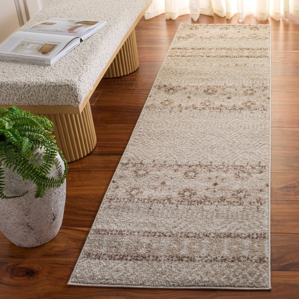Safavieh Madison Solid Beige Polypropylene Hallway Runner Rug Bohemian Neutral Entryway Accent MAD797A-28