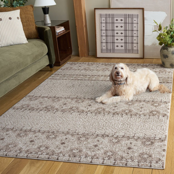 Safavieh Madison Solid Beige Polypropylene Area Rug Power Loomed Neutral Living Room Floor MAD797A-6