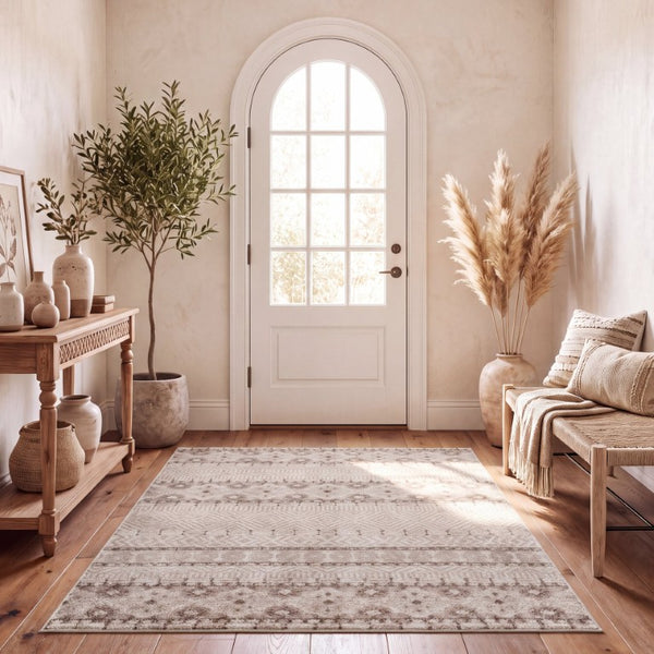 Safavieh Madison Solid Beige Polypropylene Area Rug Power Loomed Neutral Living Room Floor MAD797A-6