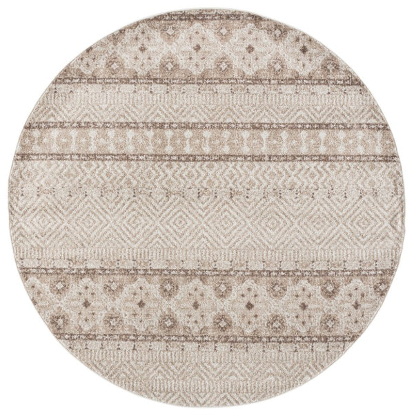 Safavieh Madison Bohemian Round Polypropylene Area Rug Low Pile Neutral Beige Living Room MAD797A-7R