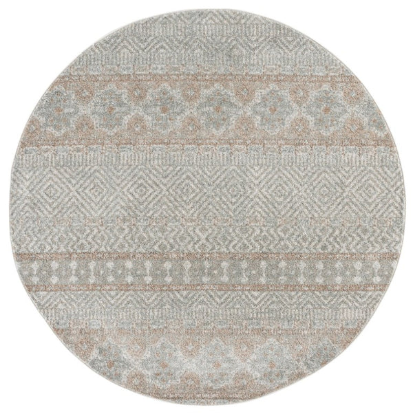 Safavieh Madison Bohemian Round Polypropylene Area Rug Turkish Woven Grey Living Room Accent MAD797E-7R