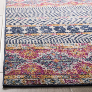 Safavieh Madison Bohemian Square Area Rug Navy Ivory Polypropylene Woven Entryway Accent MAD797N-3SQ