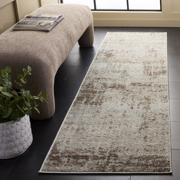 Safavieh Madison Geometric Runner Rug Power Loomed Polypropylene Hallway Accent in Neutral Tones 2'-3" x 8'-0" MAD819A-28