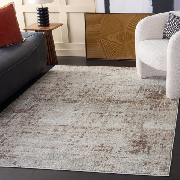 Safavieh Madison Geometric Runner Rug Power Loomed Polypropylene Hallway Accent in Neutral Tones 5'-3" x 7'-6" MAD819A-5