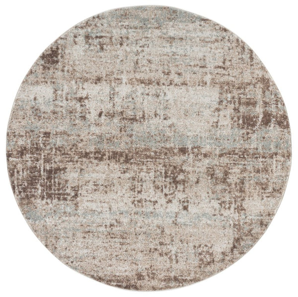 Safavieh Madison Geometric Runner Rug Power Loomed Polypropylene Hallway Accent in Neutral Tones 6'-7" x 6'-7" Round MAD819A-7R