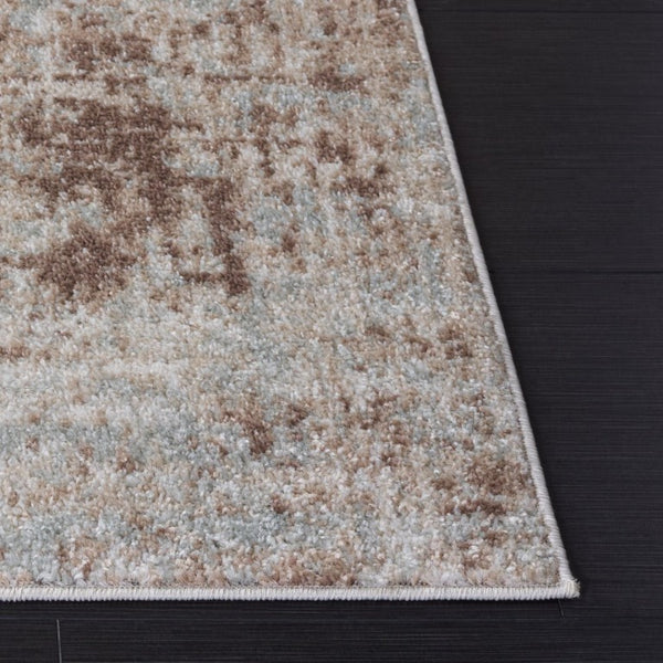 Safavieh Madison Geometric Runner Rug Power Loomed Polypropylene Hallway Accent in Neutral Tones 6'-7" x 6'-7" Square MAD819A-7SQ