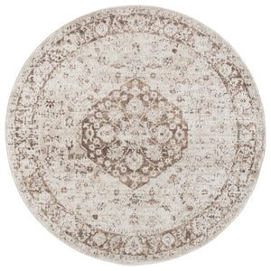 Safavieh Madison Round Beige Polypropylene Rug Traditional Low Pile for Living Room or Bedroom MAD836A-7R