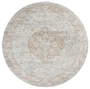Safavieh Madison Solid Grey Round Polypropylene Rug Power Loomed in Turkey for Modern Spaces MAD836F-7R