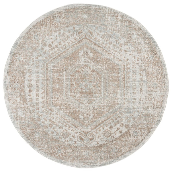 Safavieh Madison Solid Grey Round Polypropylene Rug Low Pile Turkish Woven Living Room Accent MAD864F-7R