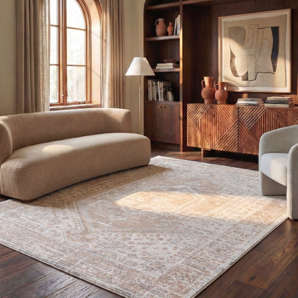 Safavieh Madison Neutral Grey Traditional Area Rug Power Loomed Polypropylene Turkish Craftsmanship MAD864F-9