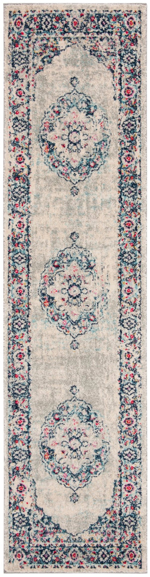 Safavieh Madison 931 Power Loomed Transitional Rug Light Grey / Fuchsia 2' x 8'