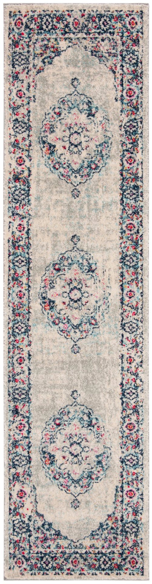 Safavieh Madison 931 Power Loomed Transitional Rug Light Grey / Fuchsia 2' x 8'