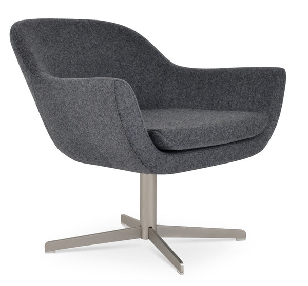 Soho Concept Madison Armchair - Stylish Swivel Design With Premium Upholstery, 10-year Guarantee - Made In Turkiye Dark Grey  Soho-concept-dining-chair-12240