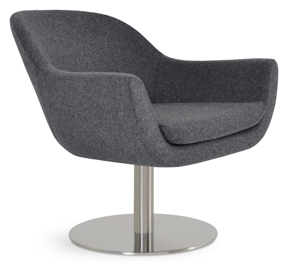 Soho Concept Madison Armchair: Modern Swivel Design In Camira Era Fabric With 10-year Guarantee, 350 Lbs Capacity Dark Grey  Soho-concept-dining-chair-12246