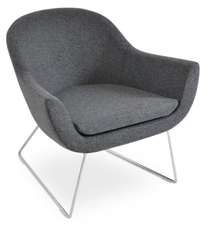 Soho Concept Madison Armchair - Modern Elegance With Steel Wire Base & Luxurious Fabric - 10-year Guarantee Dark Grey  Soho-concept-dining-chair-12247