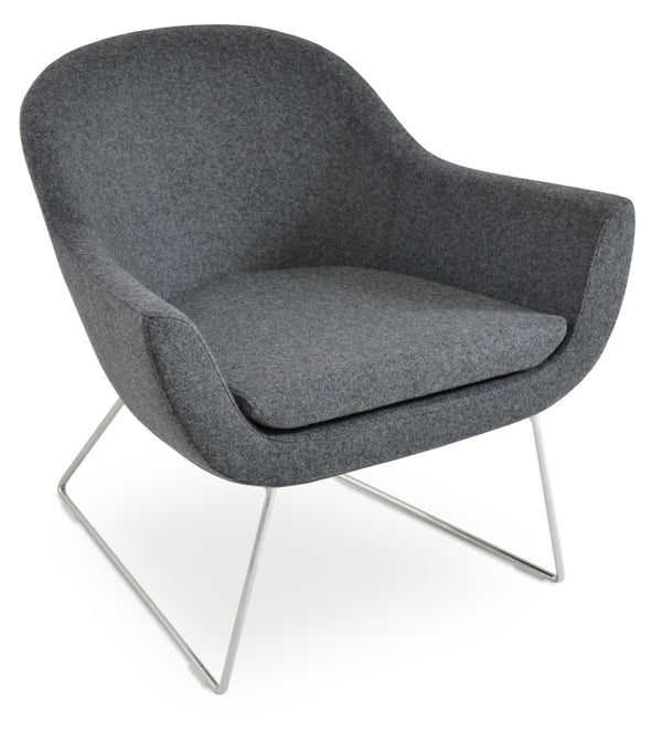 Soho Concept Madison Armchair - Modern Elegance With Steel Wire Base & Luxurious Fabric - 10-year Guarantee Dark Grey  Soho-concept-dining-chair-12247