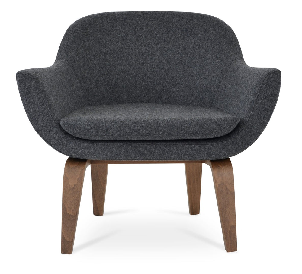 Soho Concept Madison Armchair - Elegant Walnut Plywood Base With Dark Grey Camira Era Fabric & 10-year Warranty Walnut,Dark Grey  Soho-concept-dining-chair-12213