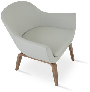Soho Concept Madison Armchair - Elegant Leatherette Upholstery, Plywood Base, 2-year Guarantee, 400 Lbs Capacity Walnut,Light Grey  Soho-concept-dining-chair-12215