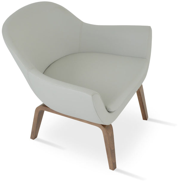 Soho Concept Madison Armchair - Elegant Leatherette Upholstery, Plywood Base, 2-year Guarantee, 400 Lbs Capacity Walnut,Light Grey  Soho-concept-dining-chair-12215