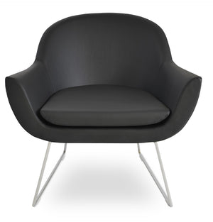 Soho Concept Madison Armchair - Modern Leatherette Design With Chrome Base, 2-year Guarantee, 400 Lbs Capacity Black  Soho-concept-dining-chair-12220