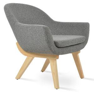 Soho Concept Madison Armchair - Stylish Wood Base In Walnut, Premium Boucle, Velvet & Nubuck, 10-year Guarantee Grey,Black,Ash  Soho-concept-dining-chair-13222