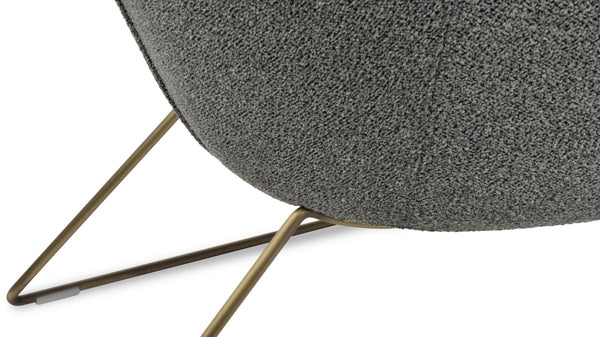 Soho Concept Madison Armchair - Modern Wire Sled Base With Boucle, Velvet & Nubuck Upholstery, 10-year Guarantee Brass,Gold,Grey,Black  Soho-concept-dining-chair-12190