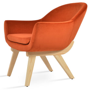 Soho Concept Madison Armchair - Stylish Wood Base In Walnut, Premium Boucle, Velvet & Nubuck, 10-year Guarantee Ash,Orange  Soho-concept-dining-chair-12191