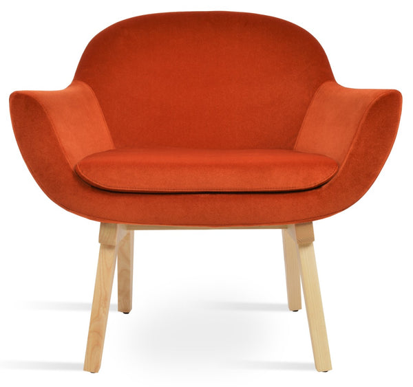 Soho Concept Madison Armchair - Stylish Wood Base In Walnut, Premium Boucle, Velvet & Nubuck, 10-year Guarantee Ash,Orange  Soho-concept-dining-chair-13218