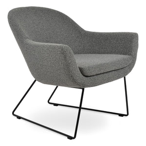 Soho Concept Madison Armchair - Modern Wire Sled Base With Boucle, Velvet & Nubuck Upholstery, 10-year Guarantee Black,Grey  Soho-concept-dining-chair-12194