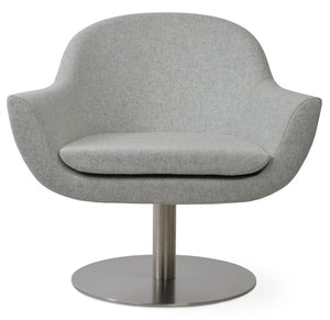 Soho Concept Madison Armchair Swivel With Matte Nickel Base – Luxury Wool Upholstery & 10-year Guarantee Silver  Soho-concept-dining-chair-12146