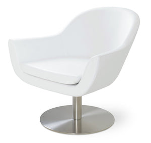 Soho Concept Madison Swivel Armchair In Leatherette With Modern Stainless Steel Base – 2-year Guarantee, Cinnamon White  Soho-concept-dining-chair-13209