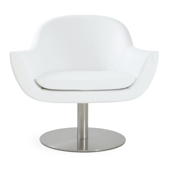 Soho Concept Madison Swivel Armchair In Leatherette With Modern Stainless Steel Base – 2-year Guarantee, Cinnamon White  Soho-concept-dining-chair-12177