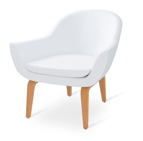 Soho Concept Madison Armchair - Elegant Leatherette Upholstery, Plywood Base, 2-year Guarantee, 400 Lbs Capacity Natural,White  Soho-concept-dining-chair-13210