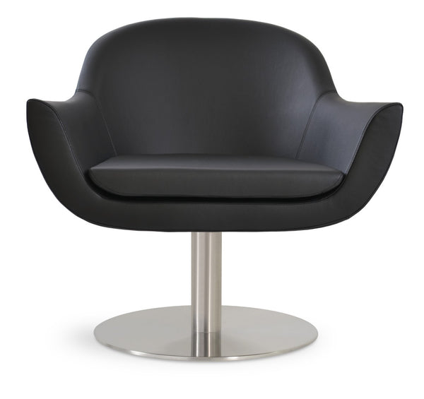 Soho Concept Madison Swivel Armchair In Leatherette With Modern Stainless Steel Base – 2-year Guarantee, Cinnamon Black  Soho-concept-dining-chair-12180