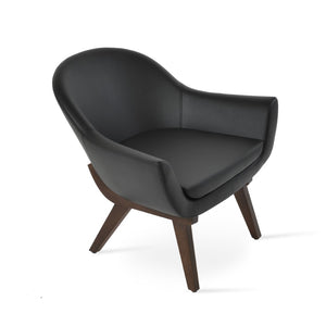 Soho Concept Madison Armchair – Elegant Leatherette Upholstery, Solid Wood Base, 2-year Guarantee, 400 Lb Capacity Black,Walnut  Soho-concept-dining-chair-12162