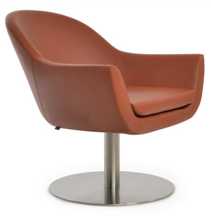Soho Concept Madison Swivel Armchair In Leatherette With Modern Stainless Steel Base – 2-year Guarantee, Cinnamon Cinnamon  Soho-concept-dining-chair-12166