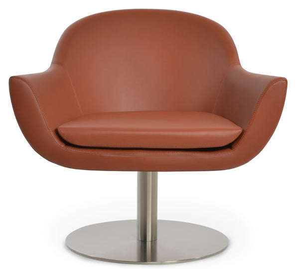 Soho Concept Madison Swivel Armchair In Leatherette With Modern Stainless Steel Base – 2-year Guarantee, Cinnamon Cinnamon  Soho-concept-dining-chair-12167