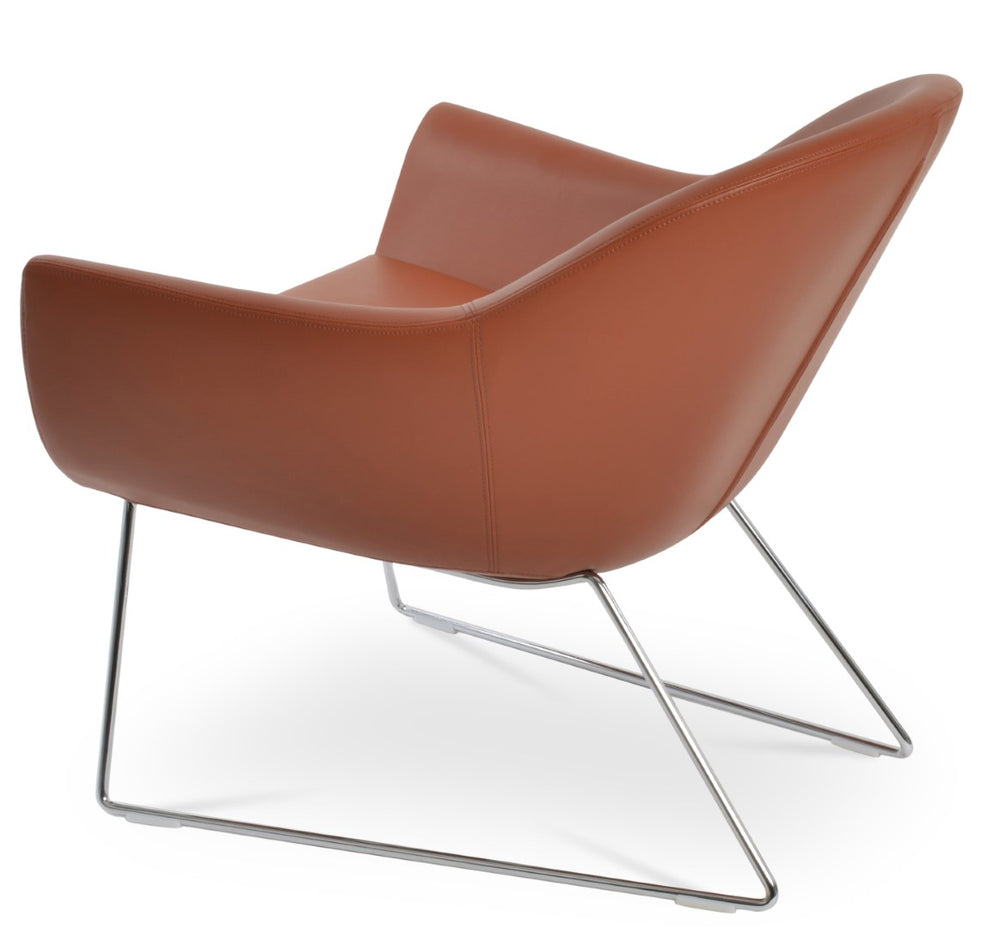 Soho Concept Madison Armchair - Modern Leatherette Design With Chrome Base, 2-year Guarantee, 400 Lbs Capacity Cinnamon  Soho-concept-dining-chair-12169