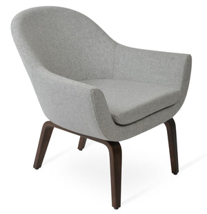Soho Concept Madison Armchair - Elegant Wool Fabric Upholstery With Plywood Base, 10-year Guarantee, Turkiye Crafted Walnut,Silver  Soho-concept-dining-chair-12140