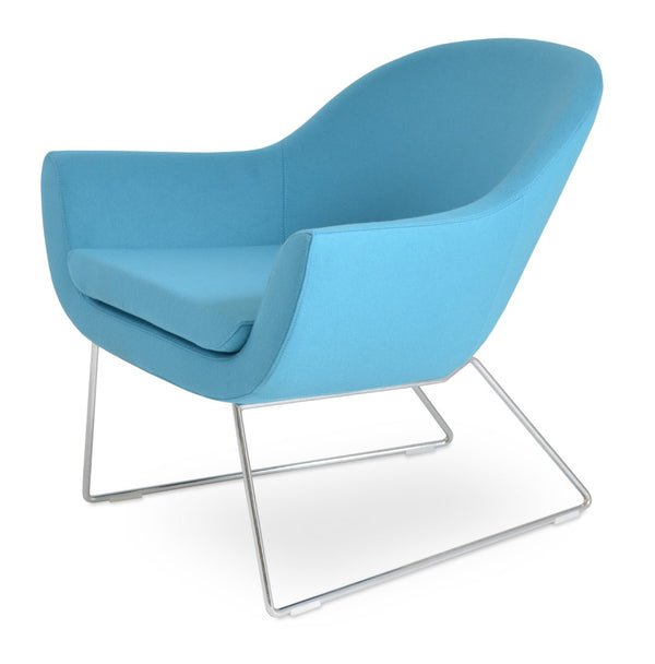 Soho Concept Madison Armchair: Modern Wire Sled Base With Premium Camira Era Fabric & 10-year Guarantee, Turquoise Turquoise  Soho-concept-dining-chair-12235
