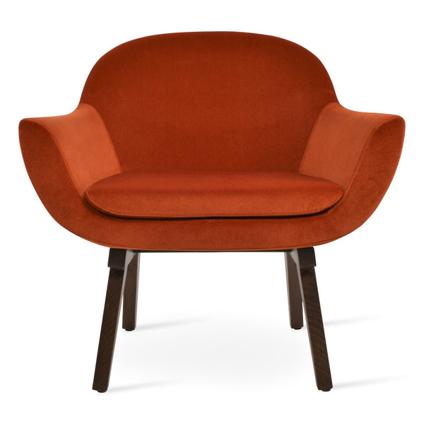 Soho Concept Madison Armchair - Stylish Wood Base In Walnut, Premium Boucle, Velvet & Nubuck, 10-year Guarantee Walnut,Orange  Soho-concept-dining-chair-12238