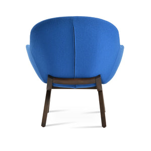 Soho Concept Madison Armchair In Camira Yoredale Boucle & Genuine Leather - 10-year Guarantee, Durable Wood Base Blue,Walnut  Soho-concept-dining-chair-13231