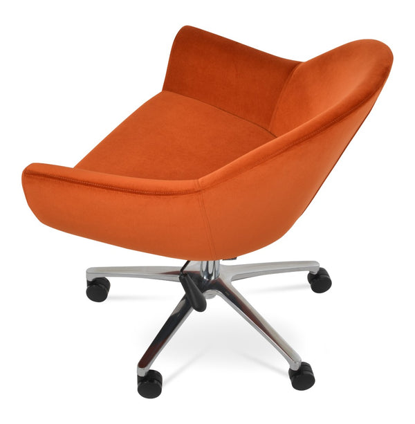 Soho Concept Madison Armchair Swivel 4 Star Base - Stylish & Durable Upholstered Comfort With 10-year Guarantee Orange  Soho-concept-dining-chair-12710