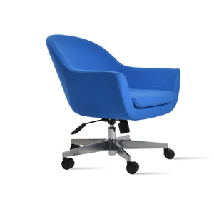 Soho Concept Madison Arm Office Chair - Luxury Camira Yoredale Boucle Fabric, 10-year Guarantee, Ergonomic Design Blue  Soho-concept-dining-chair-11895
